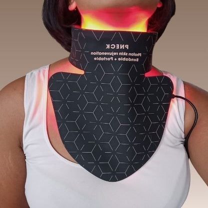 Set of LED Therapy Face and Neck Masks - Mask worn neck and neckline