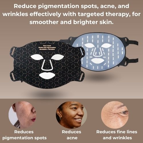 LED Therapy Facial Mask Set - Solution against hyperpigmenation, acne and wrinkles